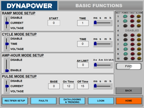 Touchscreen Controller for Rectifiers | Dynapower