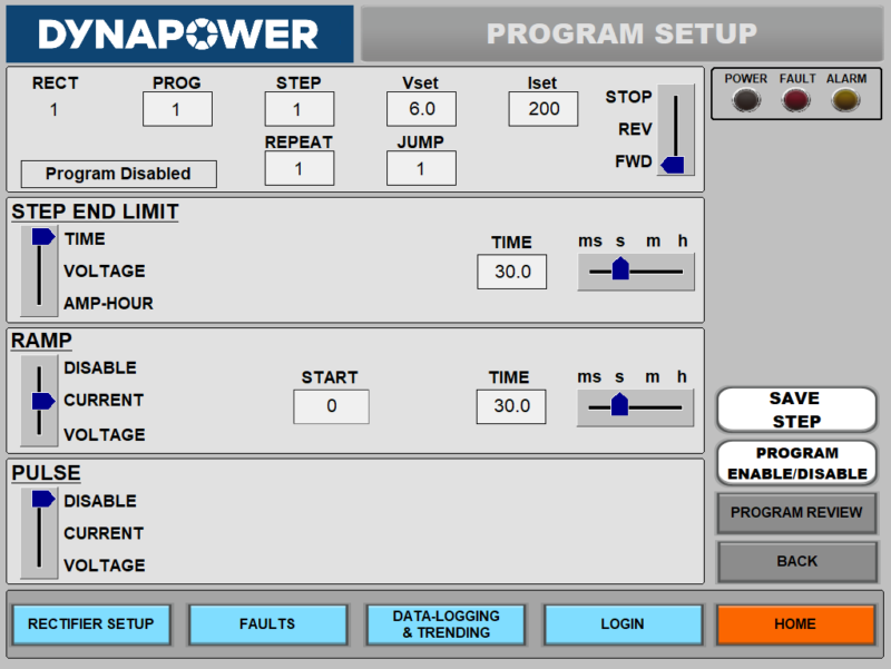 Touchscreen Controller for Rectifiers | Dynapower