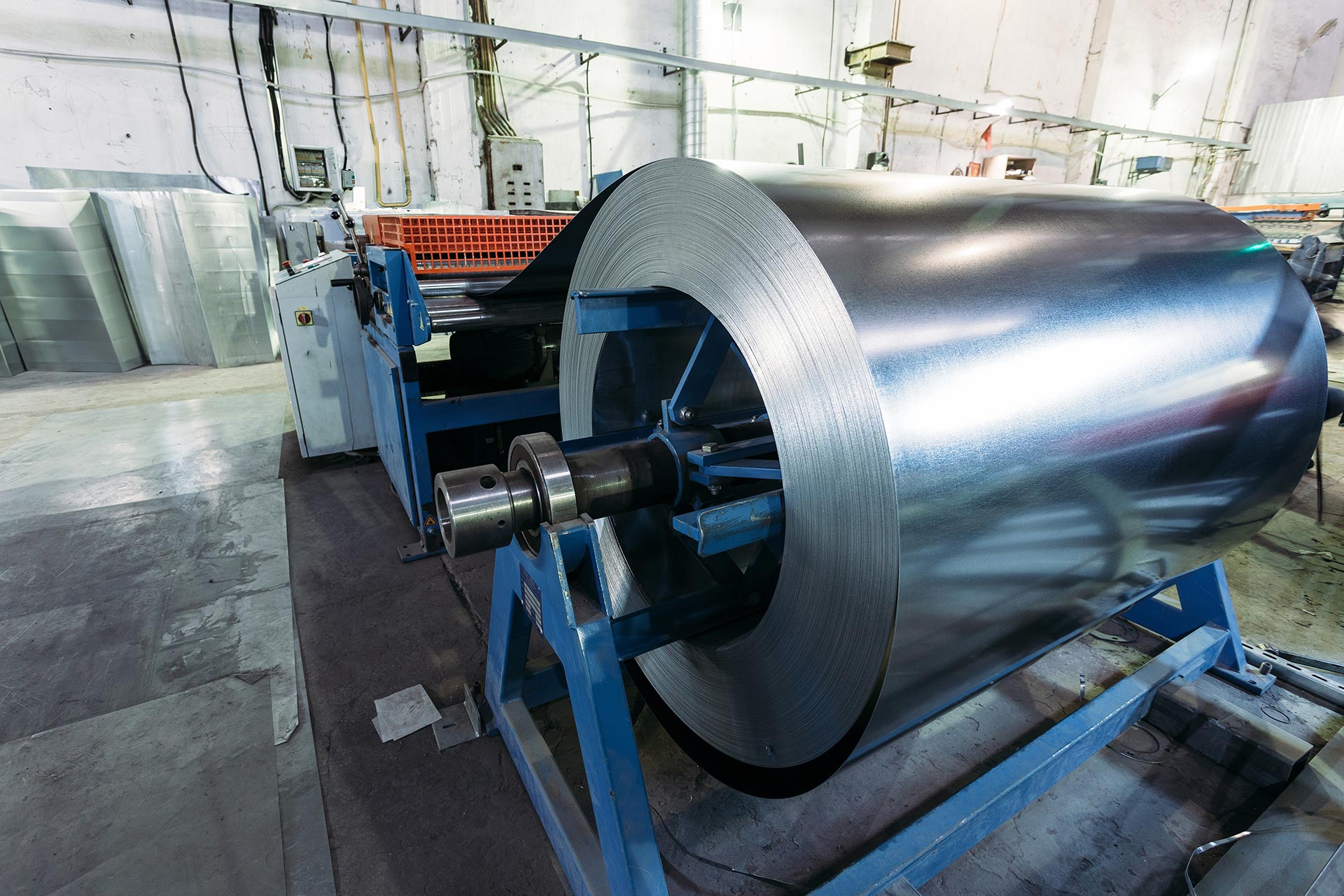 roll of steel on an electrogalvanizing line