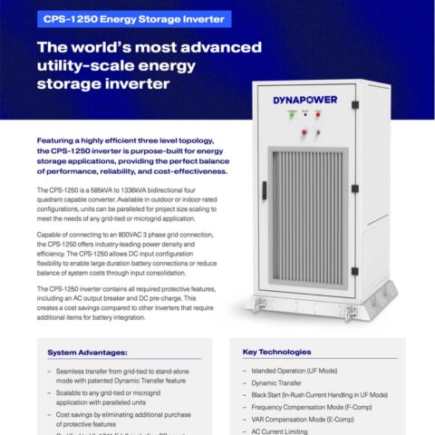 CPS-1250 Energy Storage Inverter datasheet cover