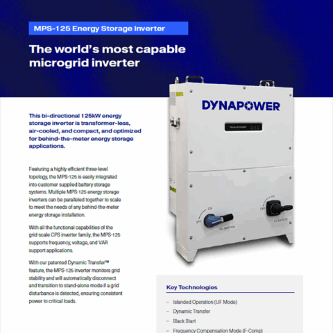 MPS-125 Energy Storage Inverter datasheet thumbnail