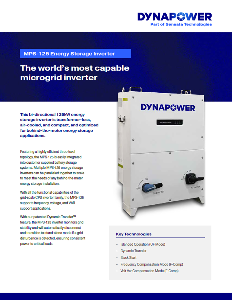 MPS-125 Energy Storage Inverter datasheet thumbnail