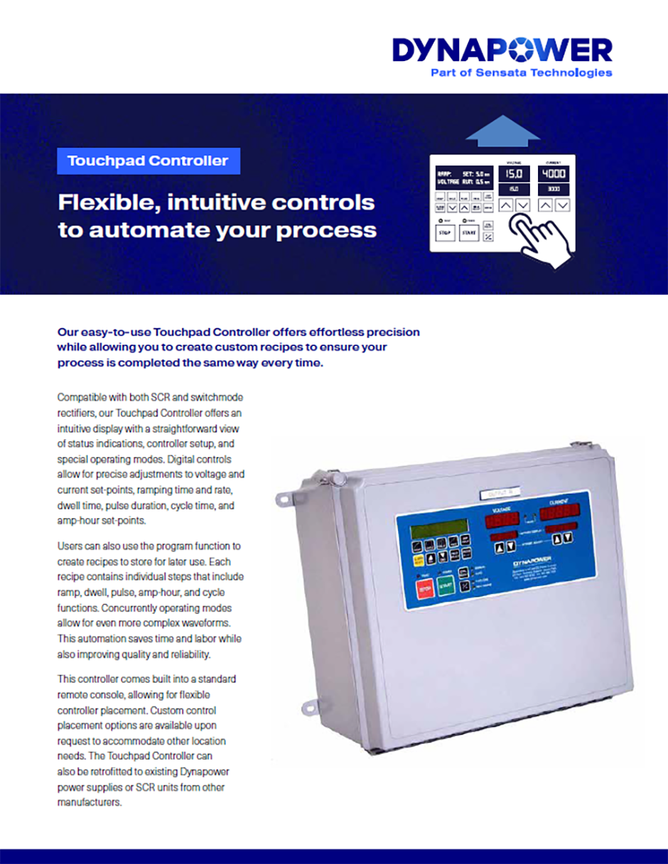 Data Sheet: Touchpad Controller - Dynapower